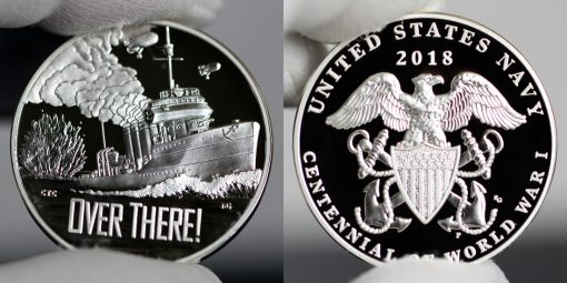 Photo of World War I Centennial 2018 Navy Silver Medal - Obverse and Reverse-a