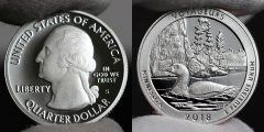 Photo of clad 2018-S Proof Voyageurs National Park Quarter – Obverse and Reverse