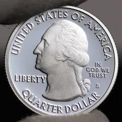 Photo of silver 2018-S Proof Voyageurs National Park Quarter – Obverse