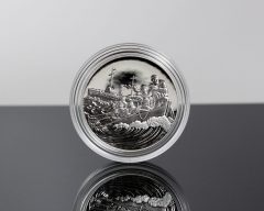 World War I Centennial 2018 Coast Guard Silver Medal - Obverse, Encapsulated