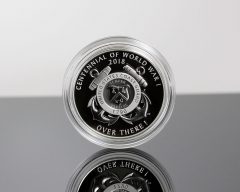 World War I Centennial 2018 Coast Guard Silver Medal - Reverse, Encapsulated