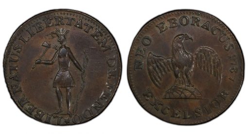 1787 NY Excelsior Standing Indian Eagle on Globe