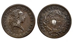 1792 Silver Center Cent. Judd-1. Rarity-6+. Copper with Silver Plug. SP-45 BN (PCGS)