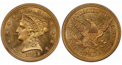 1857-S $2.50 PCGS MS64+