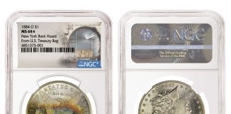 NGC Certifies New York Bank Hoard of Morgan Dollars 1884 O $1 New York Bank Hoard From U.S. Treasury Bag MS64