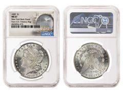 1885 $1 New York Bank Hoard From U.S. Treasury Bag MS 67
