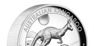 Perth Mint of Australia Collector Coins for July 2018 $1 Australian Kangaroo 1oz Silver Proof High Relief Coin - Reverse