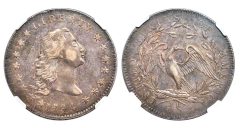 1794 $1 B-1, BB-1, R.4, AU58 NGC. CAC