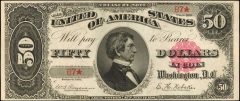 1891 $50 Treasury Note. PCGS Currency Gem New 65 PPQ