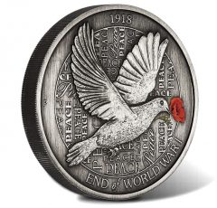 2018 End of WWI 100th Anniversary 5oz Silver Antiqued Coin