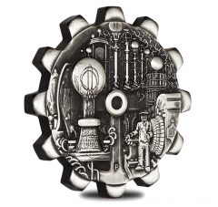 2018 Evolution of Industry Gear-Shaped Electricity 1oz Silver Silver Coin