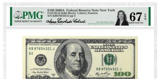 Anna Escobedo Cabral, the 42nd United States Treasurer, to Sign PMG Labels Anna Escobedo Cabral Signed PMG Label on $100 2006A Note