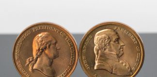 George Washington & John Adams Presidential Silver Medals Released (Updated) George Washington and John Adams Presidential Bronze Medals - Obverses