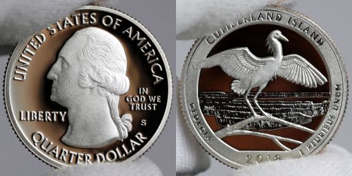 Photo of Clad 2018-S Proof Cumberland Island National Seashore Quarter - Obverse and Reverse