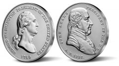 US Mint Images Showing Edges of the George Washington and John Adams Presidential Silver Medals