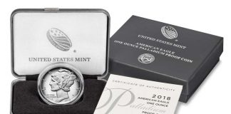 2018-W $25 Proof American Palladium Eagle Images and Limits US Mint image of 2018 Proof American Palladium Eagle