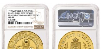 NGC Certifies Rare Medal Struck for 1970 Brazilian Soccer Team Gold Medal Struck for 1970 Brazilian Soccer Team