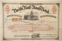 Pacific Rail Road bond number 446 for $500