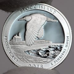 Photo of Silver 2018-S Proof Block Island National Wildlife Refuge Quarter - Reverse