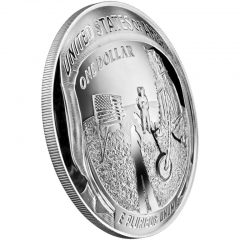2019-P Proof Apollo 11 50th Anniversary Five Ounce Silver Dollar - Reverse Angle