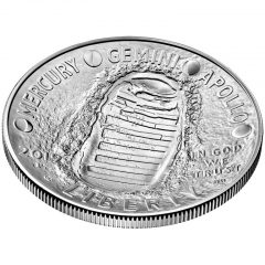 2019-P Uncirculated Apollo 11 50th Anniversary Silver Dollar - Obverse Angle