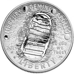 2019-S Proof Apollo 11 50th Anniversary Half Dollar - Obverse