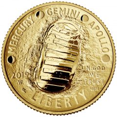 2019-W Proof Apollo 11 50th Anniversary $5 Gold Coin - Obverse
