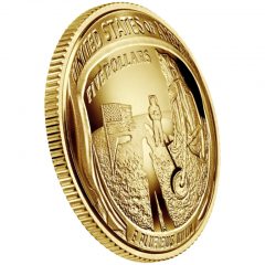 2019-W Proof Apollo 11 50th Anniversary $5 Gold Coin - Reverse Angle