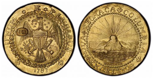 EB on wing 1787 Brasher Doubloon