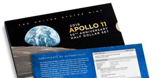 Apollo 11 Half Dollar Set Packaging Contains Clerical Error Sleeve of Apollo 11 50th Anniversary 2019 Proof Half Dollar Set