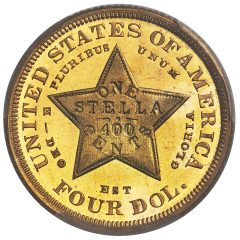 1879 $4 Flowing Hair, Judd-1635, Pollock-1833, JD-1, R.3, PR66 Cameo PCGS - Reverse