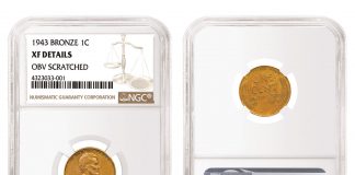 NGC Certifies Rare 1943 Copper Cent Found in Gumball Machine 1943 1C Bronze NGC XF Details