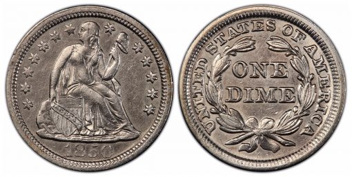 Recovered 1850 dime
