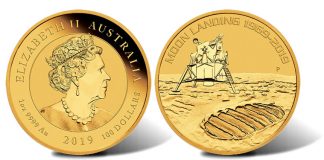 2019 Australian Bullion Coins Celebrate 50th Anniversary of the Moon Landing 2019 50th Anniversary of the Moon Landing 1oz Gold Bullion Coin