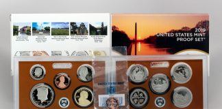 US Mint Sales: 2019 Proof Set Hits 261,000 Photo of US Mint 2019 Proof Set and 2019-W Lincoln Cent