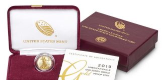 2019-W Proof American Gold Eagles Released US Mint Image of 2019-W $50 Proof American Gold Eagle and Packaging