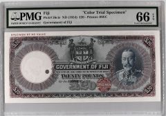1934 Fiji £20 Color Trial Specimen