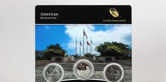 War in the Pacific Quarters for Guam in Three-Coin Set Photo of American Memorial Park Quarter Three-Coin Set