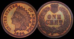 1C 1864 BRONZE PCGS PR67 RB
