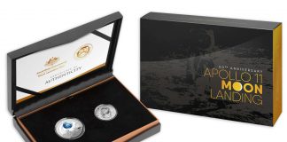 Joint U.S. and Australia 50th Anniversary Moon Landing Set Available 50th Anniversary of the Lunar Landing Two Coin Set