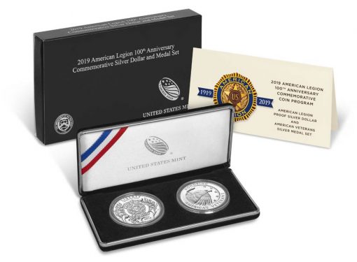 American Legion 100th Anniversary Proof Silver Dollar and Medal Set