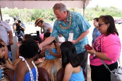 David Ryder passes out new War in the Pacific National Historical Park quarters