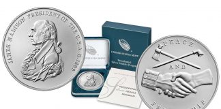 James Madison Presidential Silver Medal Released U.S. Mint images James Madison Presidential Silver Medal