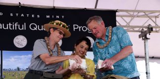 War in the Pacific Park Quarter Launch Ceremony Highlights War in the Pacific Park Quarter Pour
