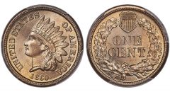 1860 1C, PCGS MS67 CAC