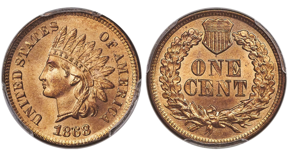 1873 1C Doubled LIBERTY, PCGS MS65 Red and Brown