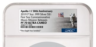 NGC Announces Special Label and Designation for Apollo 11 Anniversary Week 2019-P Apollo 11 50th Anniversary Commemorative 5 Ounce Silver Coin