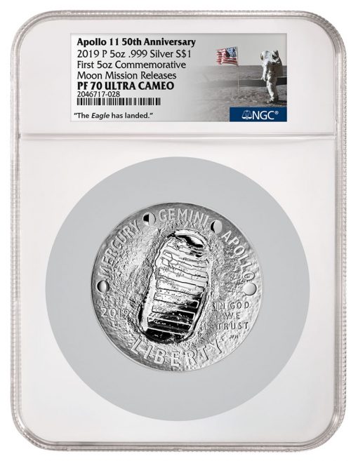 2019-P Apollo 11 50th Anniversary Commemorative 5 Ounce Silver Coin