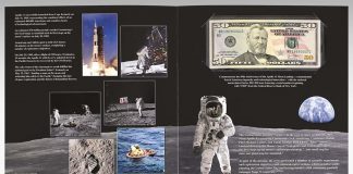 Apollo 11 50th Anniversary Currency Set Includes $50 and ‘Buzz Aldrin on the Moon’ Print BEP Presentation Folder for Apollo 11 50th Anniversary Currency Set