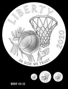 Obverse 2020 Basketball Coin Design Candidate BHF-O-11